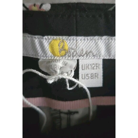 BODEN High Waisted Richmond Trouser Pants Women's 12R Black Floral Pockets - Picture 3 of 8